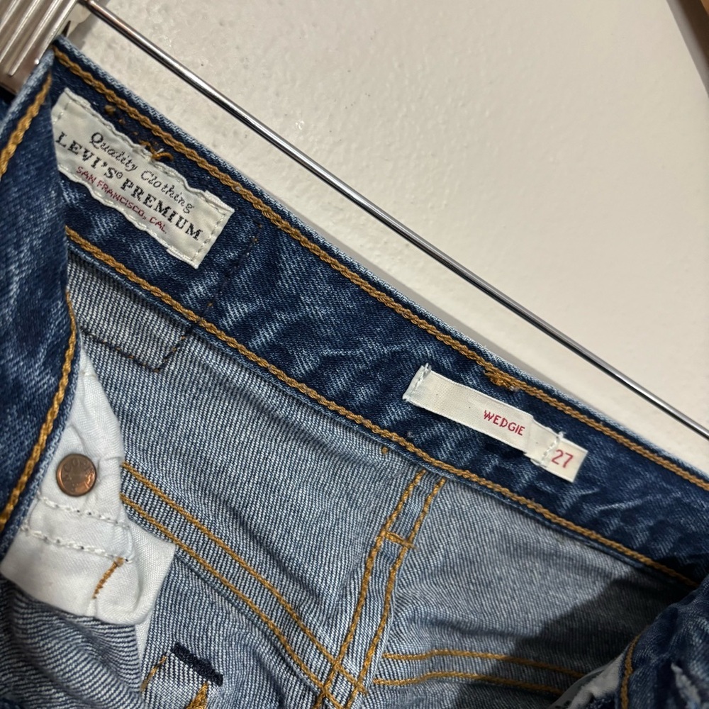 Levi’s High Rise Wedgie Skinny Jeans Premium Blue Size 27 - Picture 9 of 10